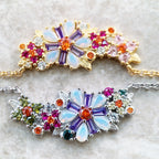 Flower Necklace in 925 Sterling Silver with Zircon Stones