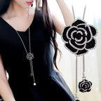 Bold Long Statement Necklace with Oversized Crystal Pendant - Choose Yours