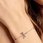 925 Sterling Silver Boho Bracelet with Colorful Zircon