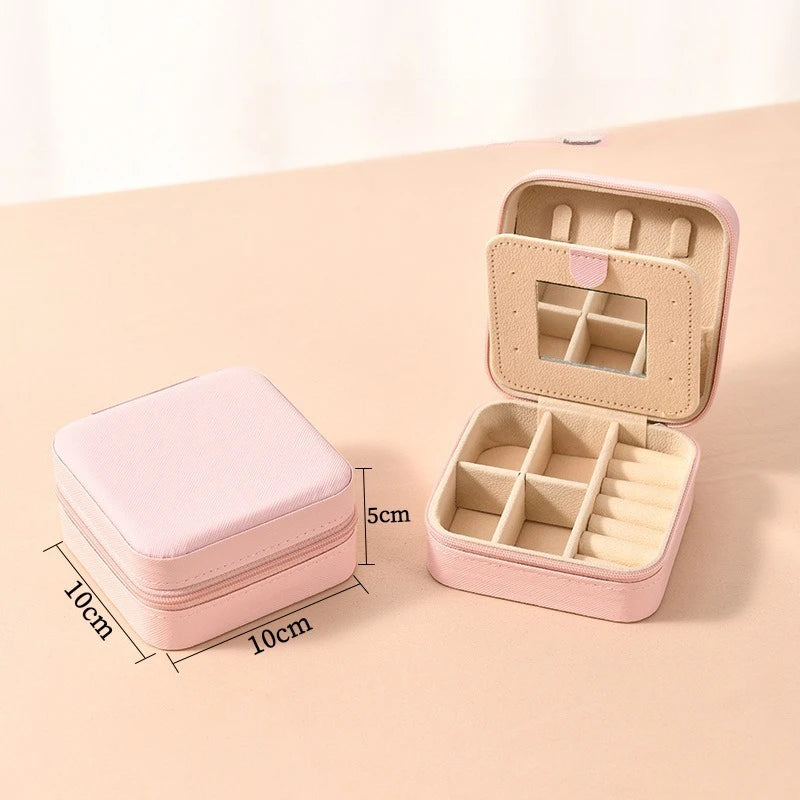 Elegant Leather Travel Jewelry Box – Compact Jewelry Organizer in 12 Colors