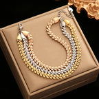 Choice of 18K Gold Plated Stainless Steel Thick Cuban Chain Bracelets - Bold, Statement