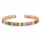 Selection of 925 Sterling Silver Tennis Bracelets with Multi-colored Zircons