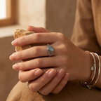 925 Sterling Silver Gemstone Ring – 8mm Natural Stone, Choose Your Favorite Gemstone