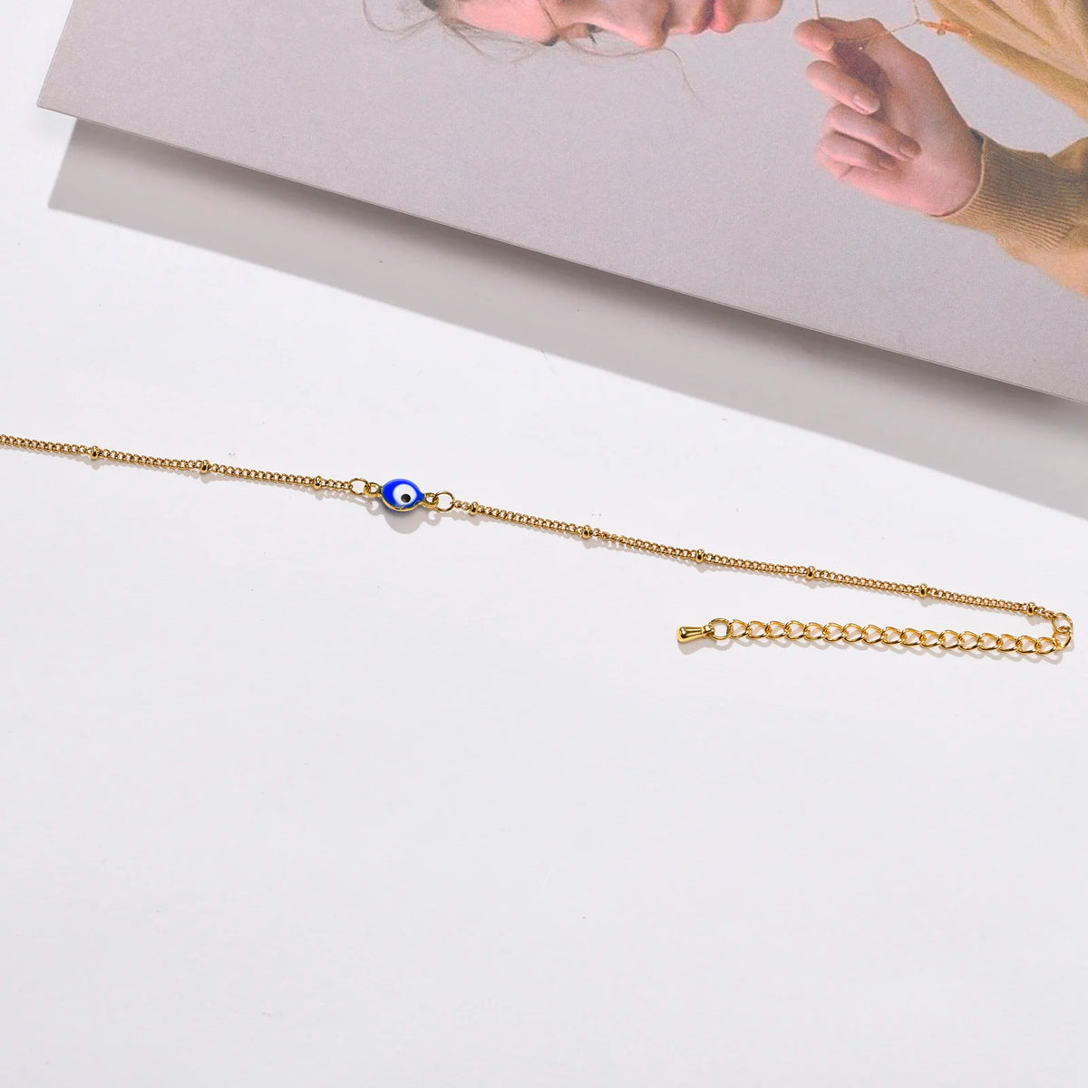 Gold-Plated Stainless-Steel Lucky Blue Evil Eye Anklet - Various Styles!!