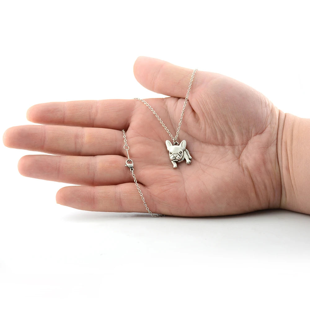 Stainless Steel French Bulldog Dog Pendant Necklace