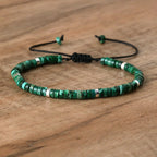 Adjustable Rope Bracelet with Natural Stone Beads - Large Selection
