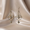 Creative Star Orbit Acrylic Bead Titanium Earrings Geometric