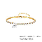 18K Gold Plated Stainless Steel Cubic Zirconia Tennis Anklet