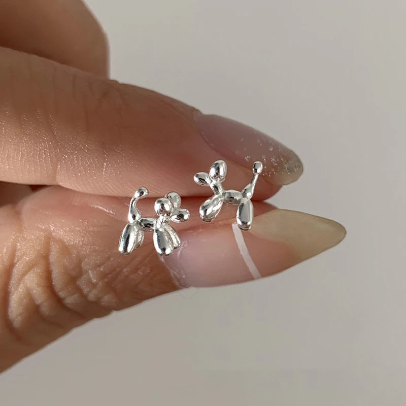Mini Balloon Dog Earrings or Necklace In Zinc Alloy - Precious, Darling, Feminine