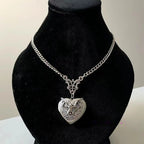 Gothic Bat Locket Zinc Alloy Pendant Chunky Necklace