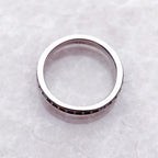 Channel Band Ring in 925 Sterling Silver with Colorful Zircons