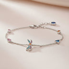 925 Sterling Silver Boho Bracelet with Colorful Zircon